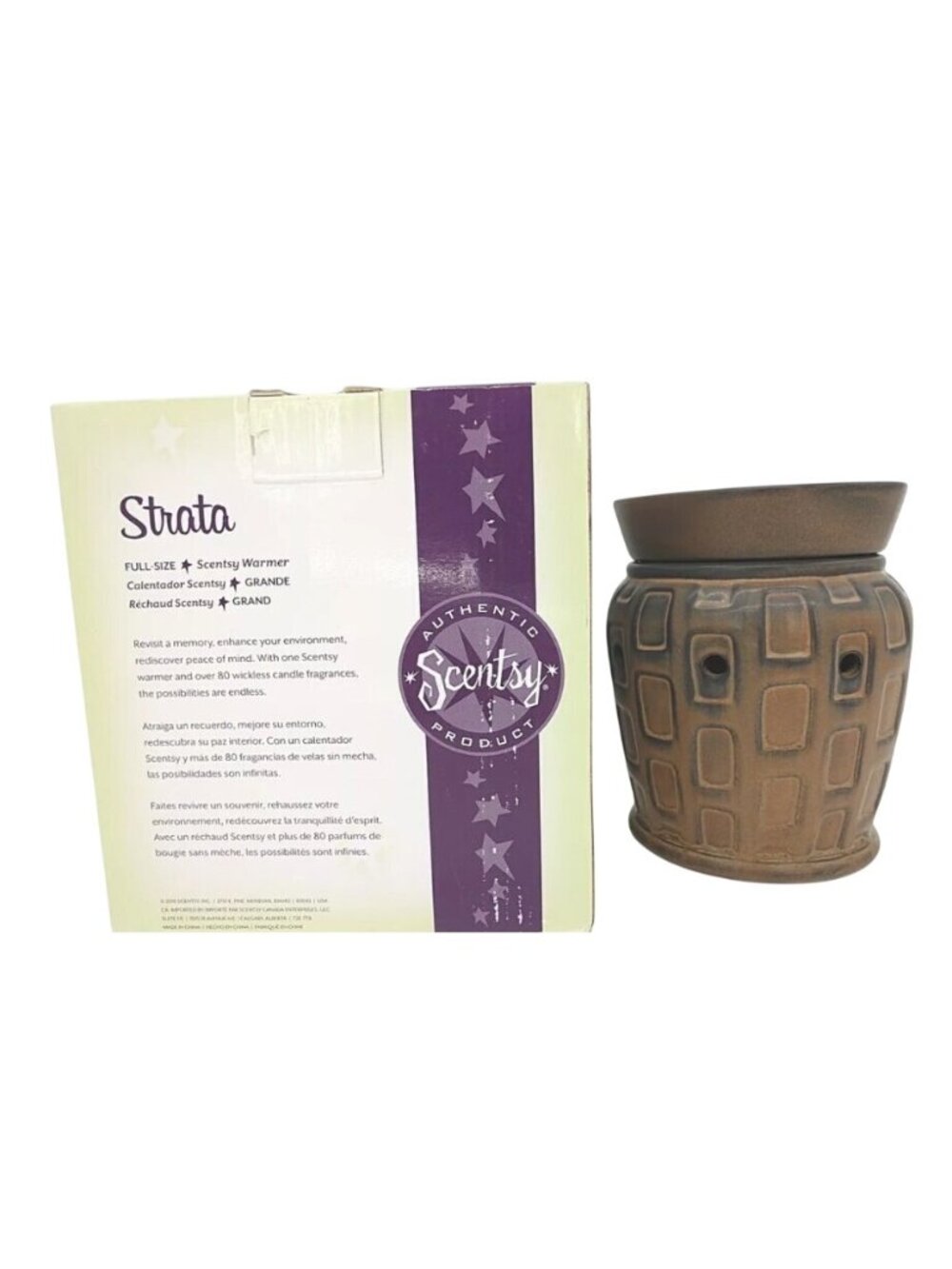 Scentsy Strata Full-Size Warmer With Base & Warmer Dish For Wax Melts Or Scentsy